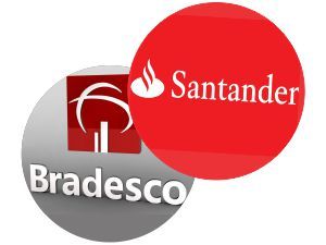 Logos Bradesco e Santander