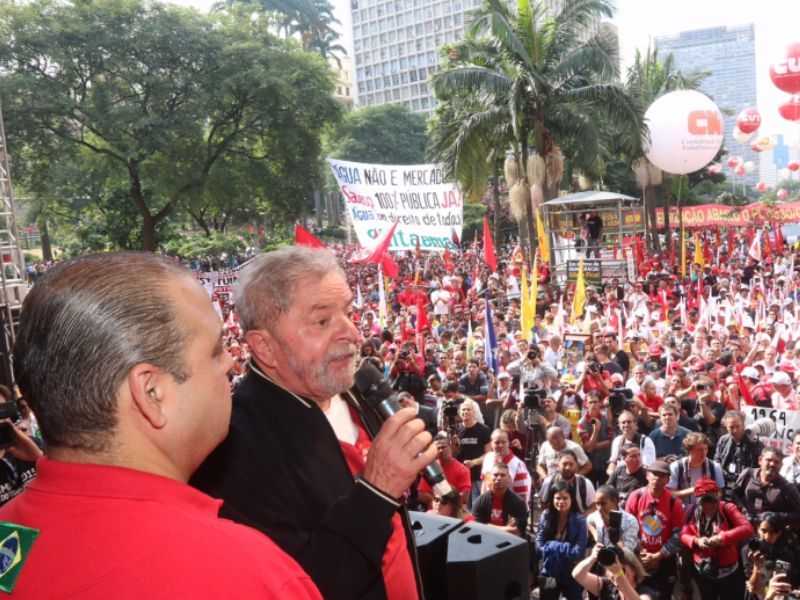 Lula e Vagner Freitas no ato público de 1º de maior em São Paulo